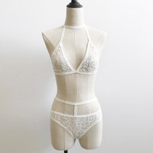 Women Lingerie Corset Lace Cropped + 1 PC G String White/Black Bandage Push Up Unpadded Top Bra+Pants Set cropped feminino #23