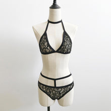 Women Lingerie Corset Lace Cropped + 1 PC G String White/Black Bandage Push Up Unpadded Top Bra+Pants Set cropped feminino #23
