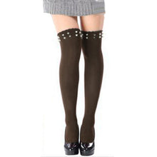 Women Long Over Knee Thigh-High Stocking Rivet Boot Stocking Cotton Calzini Donna Stockings Sexy Women Medias Mujer #156