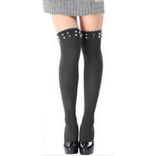 Women Long Over Knee Thigh-High Stocking Rivet Boot Stocking Cotton Calzini Donna Stockings Sexy Women Medias Mujer #156