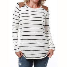 Women O Neck Long Sleeve Basic Tops Casual Loose Striped T-Shirt Patchwork T-shirts Women Spring Autumn Camiseta Femininos