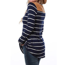 Women O Neck Long Sleeve Basic Tops Casual Loose Striped T-Shirt Patchwork T-shirts Women Spring Autumn Camiseta Femininos