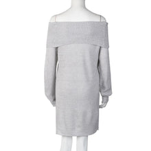 Women Off shoulder knitted sweater women 2016 Autumn Winter Side Splite Ladies Long sweaters and pullovers pull femme #WY