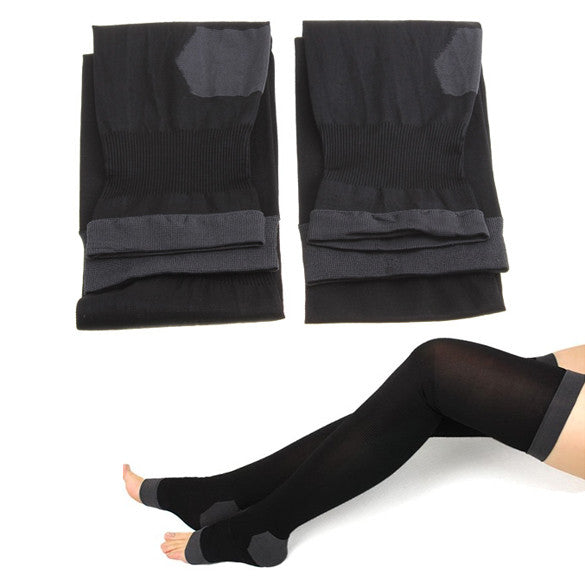 Women Overnight Slimming Burn Socks Stockings Leggings Tights Black
