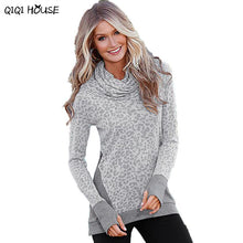 Women'S Tracksuits Pullover Turtleneck Slim Casual Tops Leopard Print Sexy Long Sleeve Blouse Moleton Feminina#905
