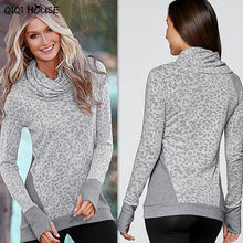 Women'S Tracksuits Pullover Turtleneck Slim Casual Tops Leopard Print Sexy Long Sleeve Blouse Moleton Feminina#905