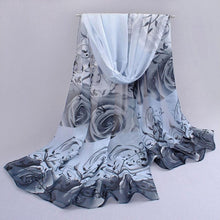 Women Scarf Chiffon Printed Flowers Soft Ponchos And Capes Beautiful Elegant Shawl Wrap Scarves Sciarpe Donna#112