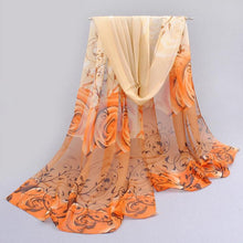 Women Scarf Chiffon Printed Flowers Soft Ponchos And Capes Beautiful Elegant Shawl Wrap Scarves Sciarpe Donna#112