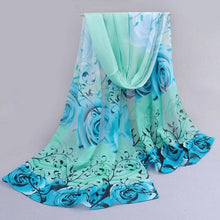 Women Scarf Chiffon Printed Flowers Soft Ponchos And Capes Beautiful Elegant Shawl Wrap Scarves Sciarpe Donna#112