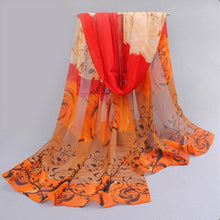 Women Scarf Chiffon Printed Flowers Soft Ponchos And Capes Beautiful Elegant Shawl Wrap Scarves Sciarpe Donna#112