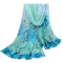 Women Scarf Chiffon Printed Flowers Soft Ponchos And Capes Beautiful Elegant Shawl Wrap Scarves Sciarpe Donna#112