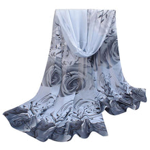 Women Scarf Chiffon Printed Flowers Soft Ponchos And Capes Beautiful Elegant Shawl Wrap Scarves Sciarpe Donna#112