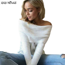 Women Sexy Blouses Off Shoulder Long Sleeve Blouse Slim Autumn Basic Knitted Sweater Blouse Blusa Mujer Sin Hombros#A919