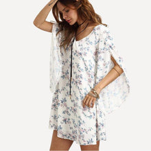 Women Sexy Floral Printed Bohemian Loose Split Long Sleeve Women Dress Summer Vestidos Autumn Spring 2016