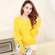 Women Sweater Cashmere Lantern and Pullovers Christmas Fashion Autumn Knitted Wool Winter Oversized V-neck Pullover 70076