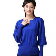 Women Sweater Cashmere Lantern and Pullovers Christmas Fashion Autumn Knitted Wool Winter Oversized V-neck Pullover 70076