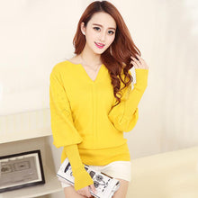 Women Sweater Cashmere Lantern and Pullovers Christmas Fashion Autumn Knitted Wool Winter Oversized V-neck Pullover 70076