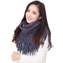 Women Tassels Knitted Circle Wool Scarf Shawl Wrap Winter Warm Ring Collar Cute Tassel Suit Wild Foulard# 698