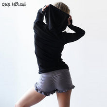 Women Tops And Blouses Long Sleeve Hoodies Shirts Solid Black Tops Basic Shirt Casual Autumn Wear Blusa Feminina#C905