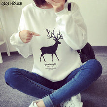 Women Tracksuit Christmas Elk Printing Loose Pullovers Warm Autumn Winter Basic Outwear Sweatshirts Sueter Feminino#C112