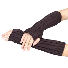 Women Warm Knitted Arm Fingerless Gloves Unisex Soft Warm Fashion keep Warm Thicken Long Gloves Kadin Eldivenleri #697