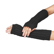 Women Warm Knitted Arm Fingerless Gloves Unisex Soft Warm Fashion keep Warm Thicken Long Gloves Kadin Eldivenleri #697