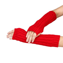 Women Warm Knitted Arm Fingerless Gloves Unisex Soft Warm Fashion keep Warm Thicken Long Gloves Kadin Eldivenleri #697