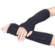Women Warm Knitted Arm Fingerless Gloves Unisex Soft Warm Fashion keep Warm Thicken Long Gloves Kadin Eldivenleri #697