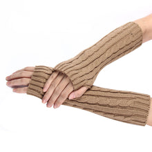 Women Warm Knitted Arm Fingerless Gloves Unisex Soft Warm Fashion keep Warm Thicken Long Gloves Kadin Eldivenleri #697