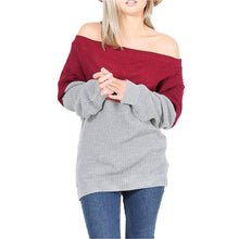 Women Winter Clothing Sweater Patchwork Color Long Sleeve Loose Casual Pullovers Warm Knitwear Poncho Feminino Inverno#B12