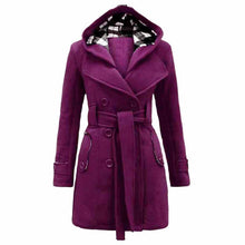 Women Winter Jacket Plus Size 3xlElegant With Belt Long Warm England Style Coat Hooded Windbreaker Giubbotti Invernali Donna#B12