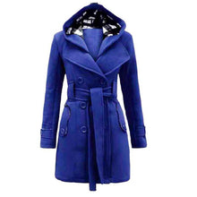Women Winter Jacket Plus Size 3xlElegant With Belt Long Warm England Style Coat Hooded Windbreaker Giubbotti Invernali Donna#B12