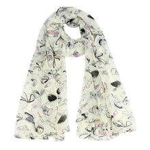 Women ponchos and capes Lipstick High-heeled Graffiti Bowknot Scarf Chiffon Scarves bufanda del invierno