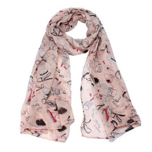 Women ponchos and capes Lipstick High-heeled Graffiti Bowknot Scarf Chiffon Scarves bufanda del invierno