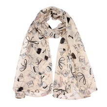 Women ponchos and capes Lipstick High-heeled Graffiti Bowknot Scarf Chiffon Scarves bufanda del invierno