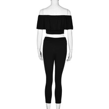 Womens 2 Piece Set Off Shoulder Sleeveless Lotus Jumpsuit Ladies Cut Out Bodycon Pencil Overalls For 4 season #1212