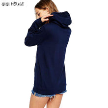 Womens Bomber Jacket Hooded Solid Blue Long Sleeve Coats Fitness Outwear Autumn Basic Jacket Camperas De Mujer#C928