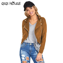Womens Bomber Jacket Sexy Winter Slim Motorcycle Leather Jacket Zipper Coat Basic Wear Abrigos De Mujer#C819