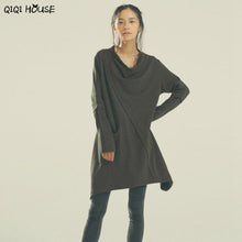 Womens Clothing Solid Loose Long Sleeve Sweatshirts Dress Casual Breif Retro Blouse Camisas Femininas 2016#C926