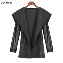 Womens Jackets And Coats Leather Blending Loose Slim Windbreaker Outwear Coat Fashion Cardigans Chaqueta Mujer#C131