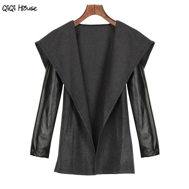 Womens Jackets And Coats Leather Blending Loose Slim Windbreaker Outwear Coat Fashion Cardigans Chaqueta Mujer#C131