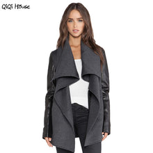 Womens Jackets And Coats Leather Blending Loose Slim Windbreaker Outwear Coat Fashion Cardigans Chaqueta Mujer#C131