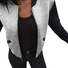 Womens Jackets And Coats Patchwork Baseball Coats Casual Long Sleeve Cotton Youth Jackets Bomber Femme#C825