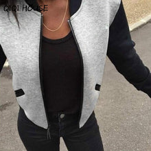 Womens Jackets And Coats Patchwork Baseball Coats Casual Long Sleeve Cotton Youth Jackets Bomber Femme#C825