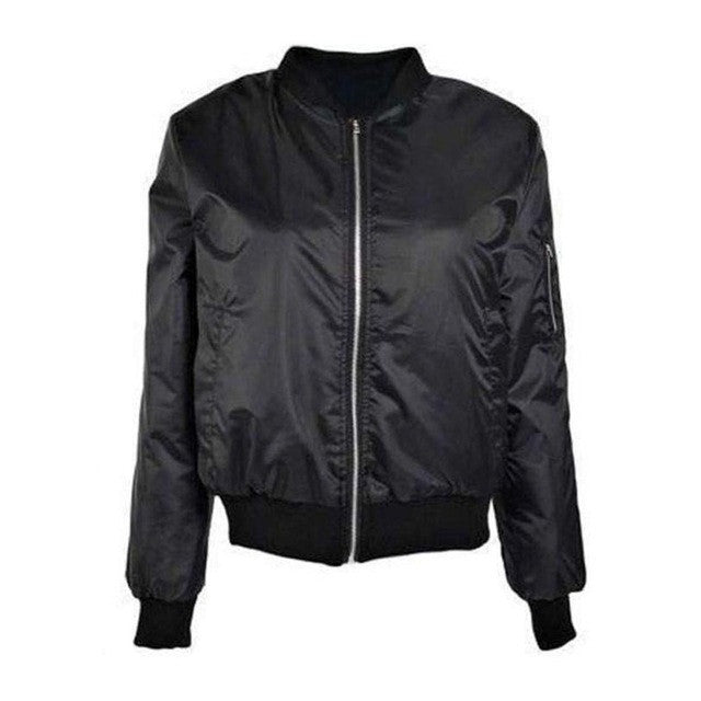 Womens Jackets Slim Fashion Motorcycle Zipper Military Jacket Women Basic Bombers Coats Veste Militaire Femme#112