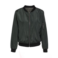Womens Jackets Slim Fashion Motorcycle Zipper Military Jacket Women Basic Bombers Coats Veste Militaire Femme#112