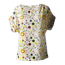 Womens Tshirt Printing Dots Chiffon Women Clothes Round Neck Short Sleeve Casual T-Shirt Camisetas Mujer#3546