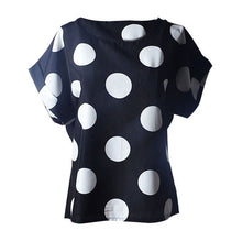 Womens Tshirt Printing Dots Chiffon Women Clothes Round Neck Short Sleeve Casual T-Shirt Camisetas Mujer#3546