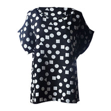 Womens Tshirt Printing Dots Chiffon Women Clothes Round Neck Short Sleeve Casual T-Shirt Camisetas Mujer#3546