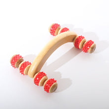 Wood Full-body 8 Wheels Wooden Roller Relaxing Hand Massage Tool Reflexology Face Hand Foot Back Body Therapy